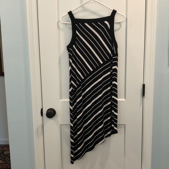 Soma asymmetric dress/tunic-black and white - Picture 3 of 4